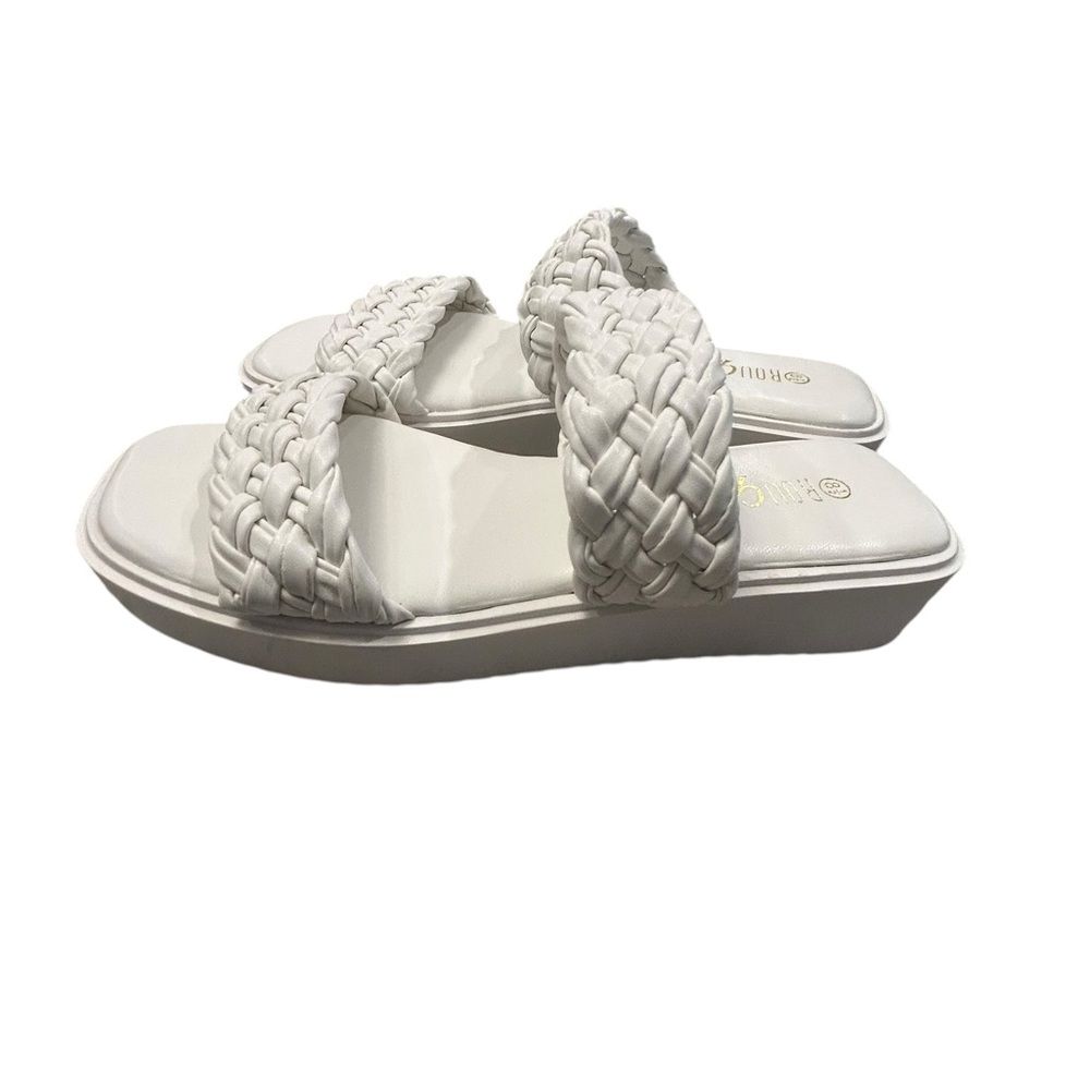 Rouge Helium White Braided Women's Sandals 8.5